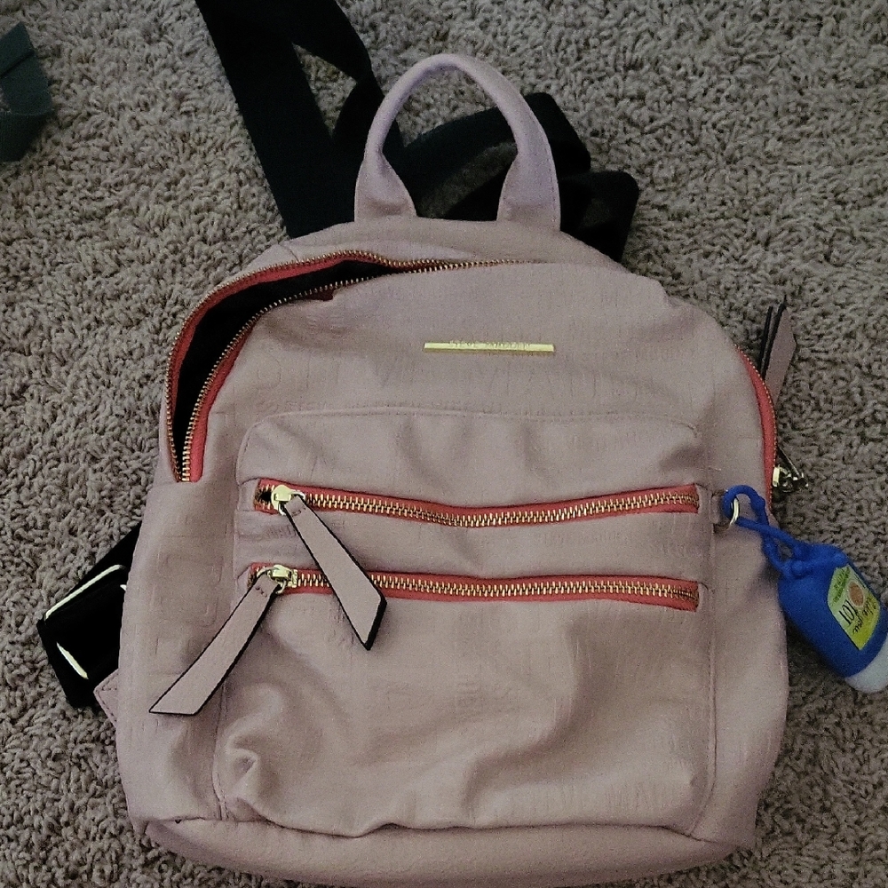 Pink Backpack with Gold Accents